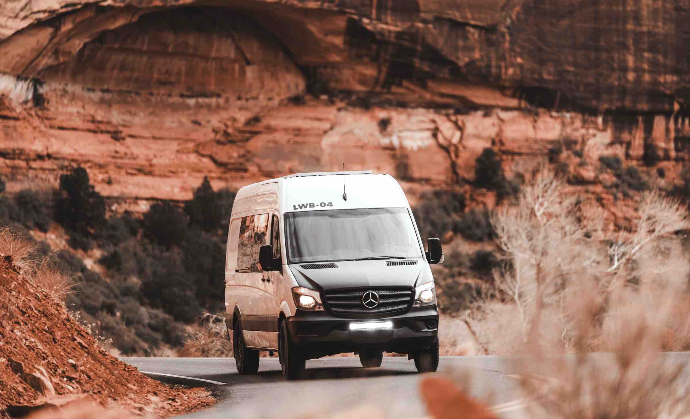 travel van on road
